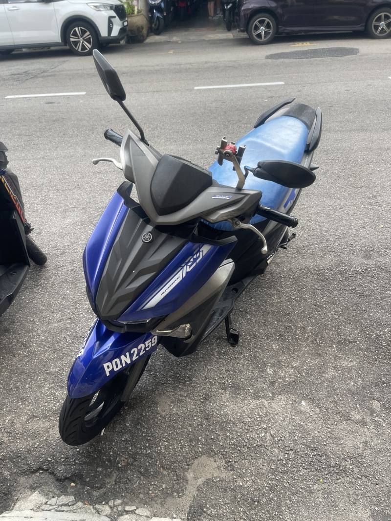 Blue scooter available to rent